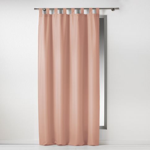 Rideau à passants Craftine 140 x 260 cm Polyester Uni Lods Rose Poudre