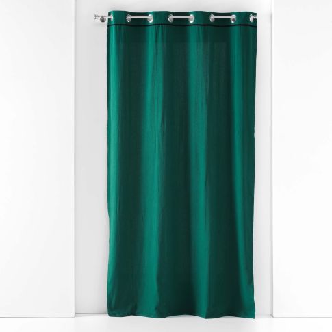 Rideau à oeillets Craftine 135 x 240 cm Coton lavé Piana Emeraude