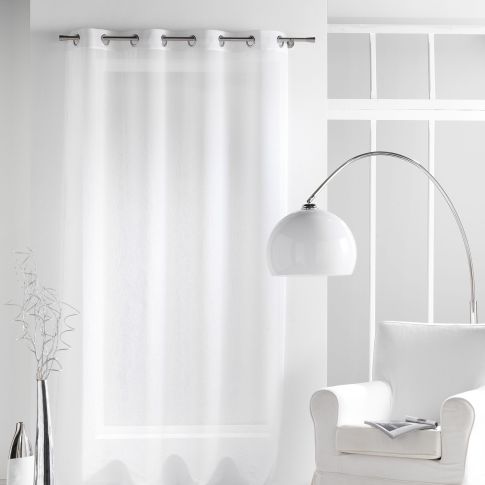 Rideau Voilage à oeillets Craftine 140 x 240 cm Crash Fourcès Blanc