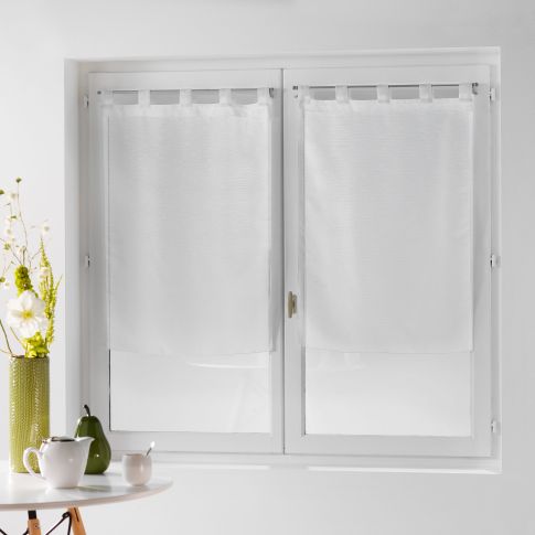 Rideau Voilage vendu par paire Passants Craftine 2 x 60 x 160 cm Fils Coupes Ansouis Blanc