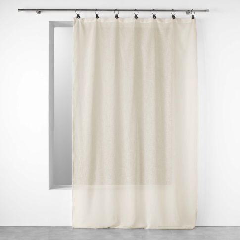Rideau Voilage à anneaux Craftine 140 x 240 cm Tissé Conques Naturel
