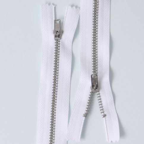 Fermeture métal non séparable Blanc - 12 cm