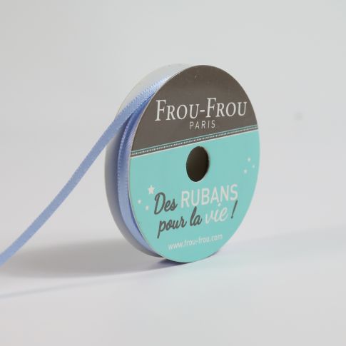 Bobinette Ruban Satin double face Frou-Frou Céleste - 3 mm x 8 mètres