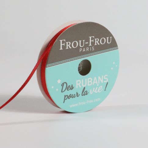 Bobinette Ruban Satin double face Frou-Frou Coquelicot - 3 mm x 8 mètres