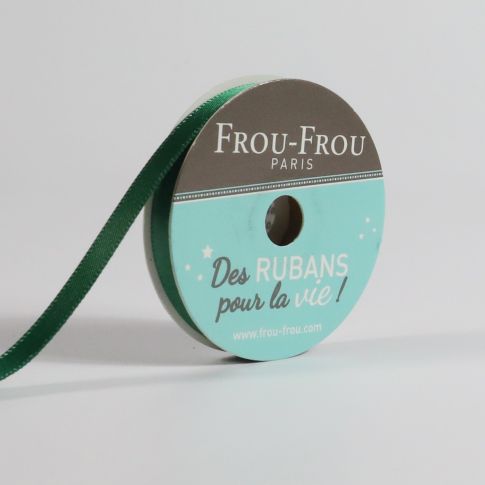 Bobinette Ruban Satin double face Frou-Frou Emeraude - 6 mm x 6 mètres