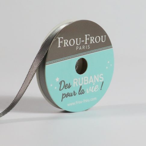 Bobinette Ruban Satin double face Frou-Frou Ciel d'orage - 6 mm x 6 mètres