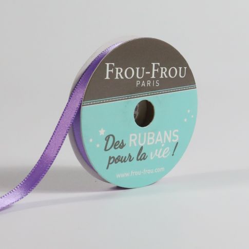 Bobinette Ruban Satin double face Frou-Frou Lavande rosee - 6 mm x 6 mètres