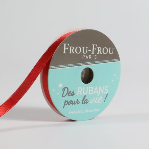 Bobinette Ruban Satin double face Frou-Frou Coquelicot - 6 mm x 6 mètres