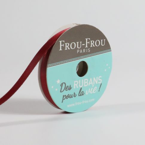 Bobinette Ruban Satin double face Frou-Frou Rubis éclatant - 6 mm x 6 mètres
