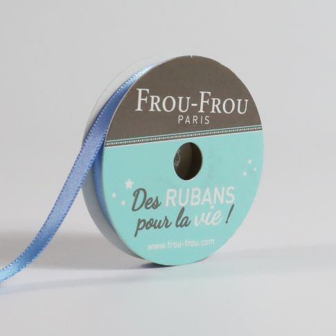 Bobinette Ruban Satin double face Frou-Frou Ciel intense - 6 mm x 6 mètres