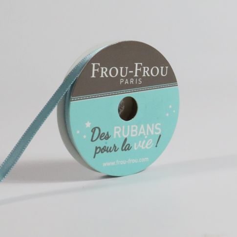 Bobinette Ruban Satin double face Frou-Frou Eucalyptus - 6 mm x 6 mètres