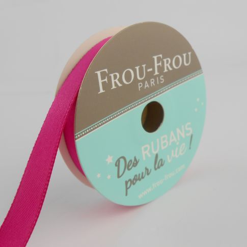 Bobinette Ruban Satin double face Frou-Frou Fushia - 9 mm x 6 mètres