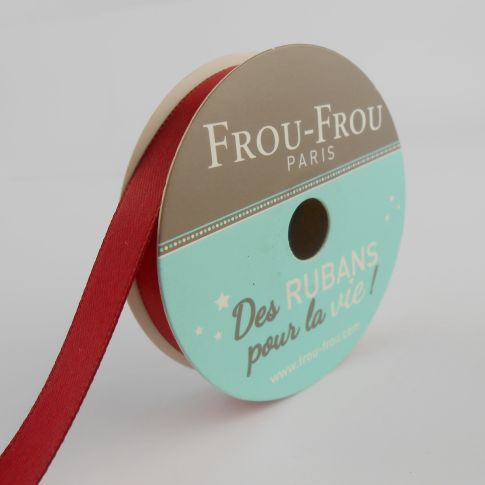 Bobinette Ruban Satin double face Frou-Frou Rubis éclatant - 9 mm x 6 mètres