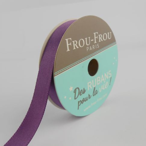 Bobinette Ruban Satin double face Frou-Frou Violet - 9 mm x 6 mètres