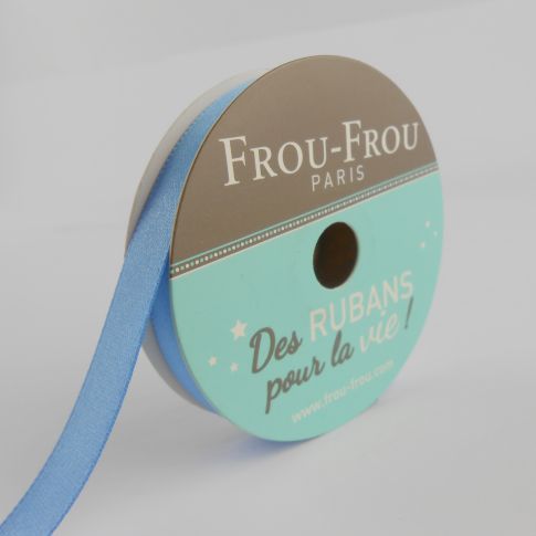Bobinette Ruban Satin double face Frou-Frou Ciel intense - 9 mm x 6 mètres