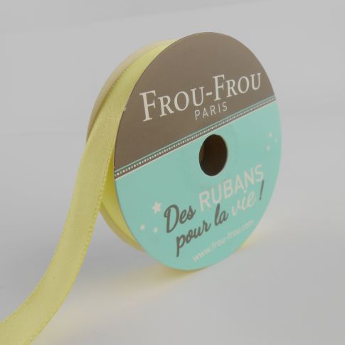 Bobinette Ruban Satin double face Frou-Frou Fleur d'oliviers - 9 mm x 6 mètres
