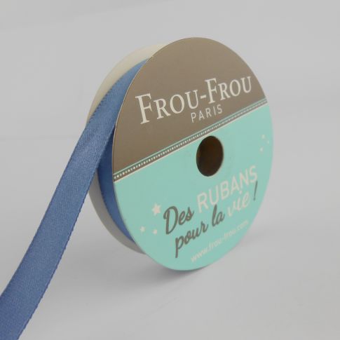 Bobinette Ruban Satin double face Frou-Frou Ardoise cendre - 9 mm x 6 mètres