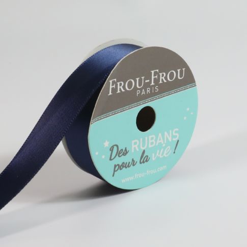 Bobinette Ruban Satin double face Frou-Frou Navy - 16 mm x 6 mètres