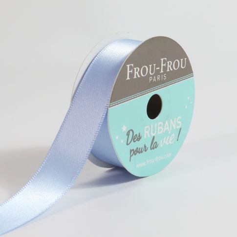 Bobinette Ruban Satin double face Frou-Frou Céleste - 16 mm x 6 mètres