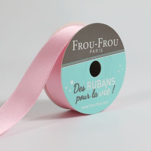 Bobinette Ruban Satin double face Frou-Frou Pétale de rose - 16 mm x 6 mètres