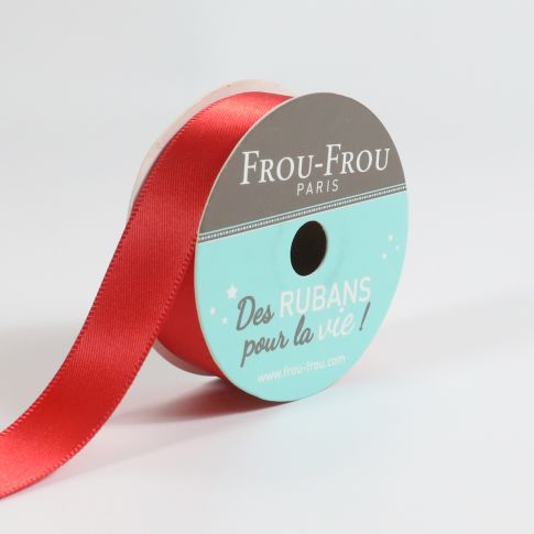 Bobinette Ruban Satin double face Frou-Frou Coquelicot - 16 mm x 6 mètres