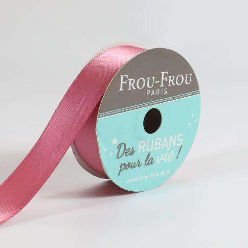 Bobinette Ruban Satin double face Frou-Frou Rose poudre - 16 mm x 6 mètres