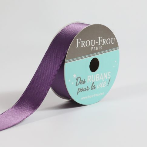 Bobinette Ruban Satin double face Frou-Frou Violet - 16 mm x 6 mètres