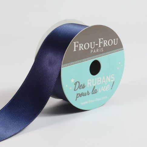 Bobinette Ruban Satin double face Frou-Frou Navy - 25 mm x 5 mètres