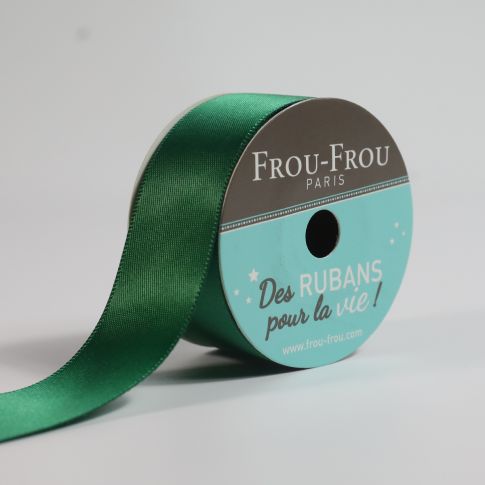 Bobinette Ruban Satin double face Frou-Frou Emeraude - 25 mm x 5 mètres
