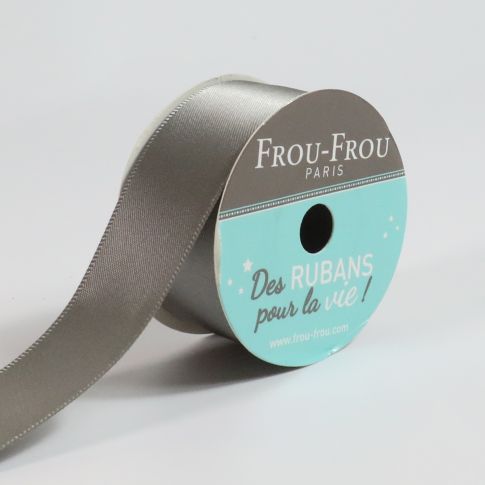 Bobinette Ruban Satin double face Frou-Frou Ciel d'orage - 25 mm x 5 mètres