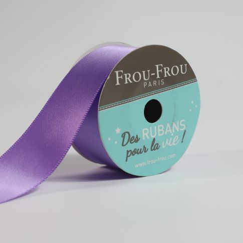 Bobinette Ruban Satin double face Frou-Frou Lavande rosee - 25 mm x 5 mètres