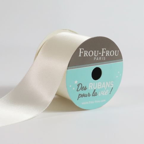 Bobinette Ruban Satin double face Frou-Frou Ivoire nacre - 38 mm x 4 mètres