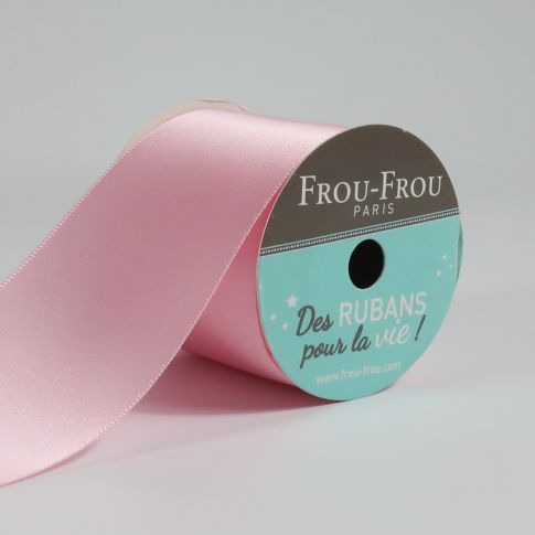 Bobinette Ruban Satin double face Frou-Frou Pétale de rose - 50 mm x 4 mètres