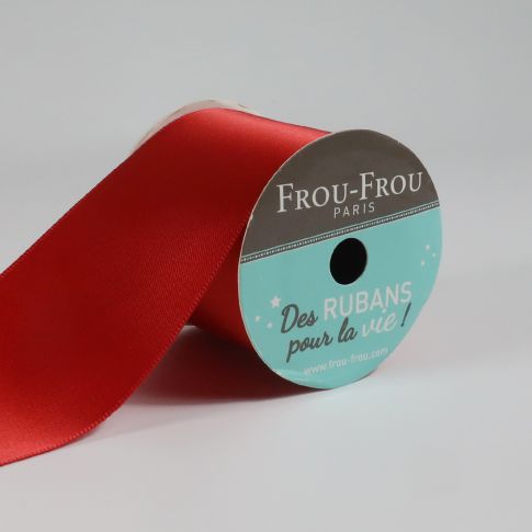 Bobinette Ruban Satin double face Frou-Frou Coquelicot - 50 mm x 4 mètres