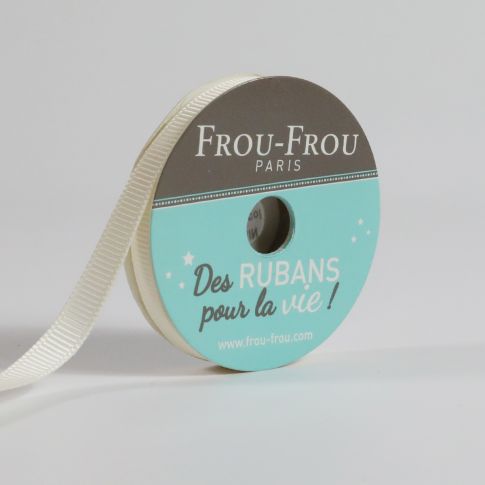 Bobinette Ruban Gros grain Frou-Frou Ivoire nacre - 6 mm x 6 mètres