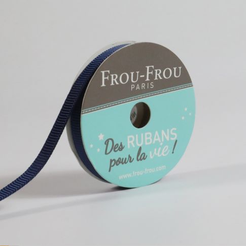 Bobinette Ruban Gros grain Frou-Frou Navy - 6 mm x 6 mètres