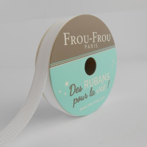 Bobinette Ruban Gros grain Frou-Frou Neige - 9 mm x 6 mètres