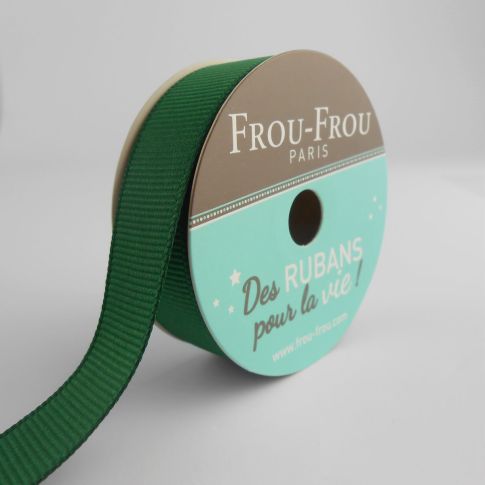 Bobinette Ruban Gros grain Frou-Frou Emeraude - 16 mm x 6 mètres