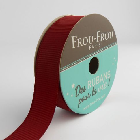 Bobinette Ruban Gros grain Frou-Frou Rubis eclatant - 16 mm x 6 mètres