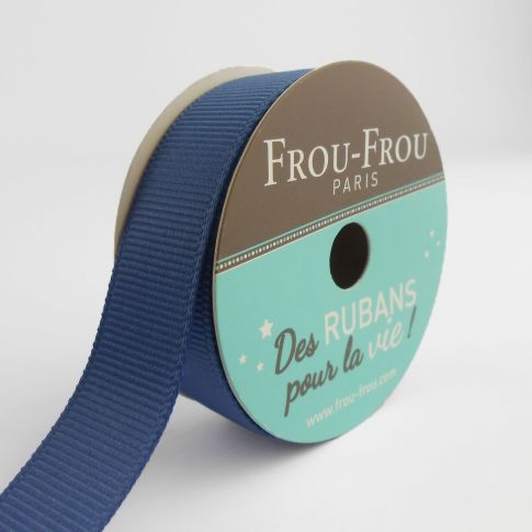 Bobinette Ruban Gros grain Frou-Frou Ardoise cendre - 16 mm x 6 mètres