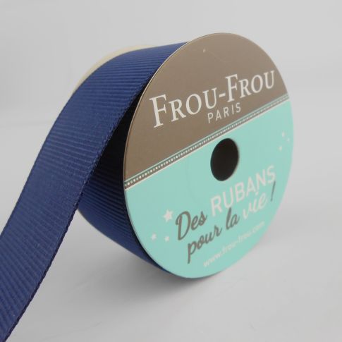 Bobinette Ruban Gros grain Frou-Frou Navy - 25 mm x 5 mètres
