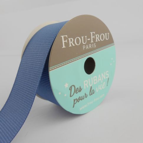 Bobinette Ruban Gros grain Frou-Frou Ardoise cendre - 25 mm x 5 mètres