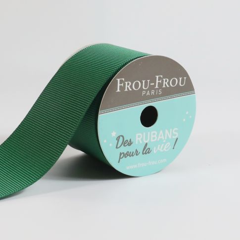 Bobinette Ruban Gros grain Frou-Frou Emeraude - 38 mm x 4 mètres