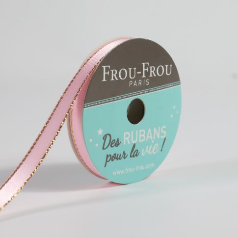 Ruban Satin Bord brillant Frou-Frou Petale de rose - 6 mm x 6 mètres
