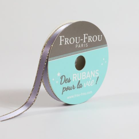 Ruban Satin Bord brillant Frou-Frou Violet sage - 6 mm x 6 mètres