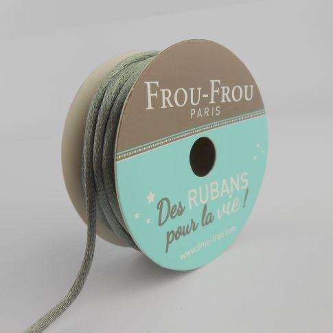 Bobinette Ruban Cordon de satin Frou-Frou Ciel d'orage - 2 mm x 10 mètres