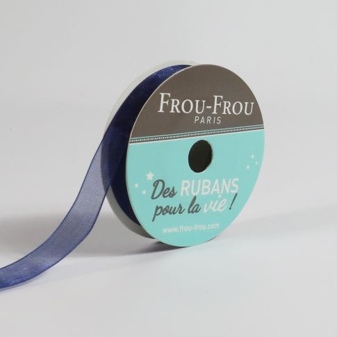 Bobinette Ruban Organza Frou-Frou Navy - 9 mm x 8 mètres
