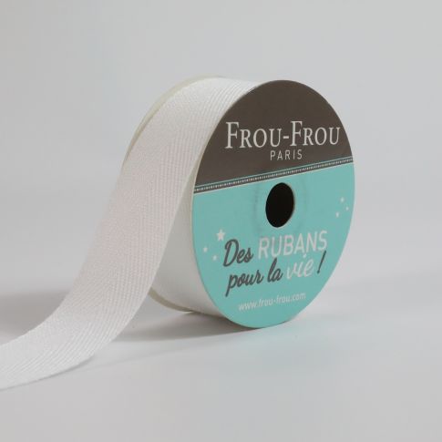 Bobinette Ruban Sergé Frou-Frou Neige - 19 mm x 4 mètres