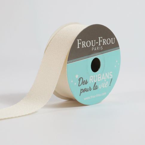 Bobinette Ruban Sergé Frou-Frou Ivoire nacre - 19 mm x 4 mètres