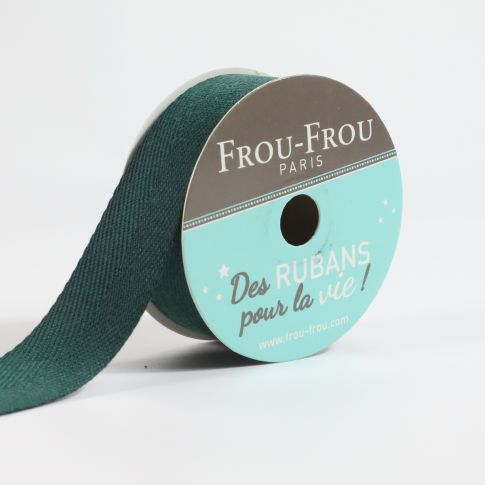 Bobinette Ruban Sergé Frou-Frou Emeraude - 19 mm x 4 mètres